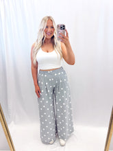 Load image into Gallery viewer, Grey Polka Wide Leg Sweatpants
