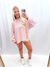Load image into Gallery viewer, Saturday Stripe Oversized Top Pink
