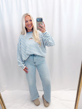 Load image into Gallery viewer, Lucky Catch Sweater Blue Stripes
