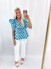 Load image into Gallery viewer, Something Blue Blouse💖 1 small &amp; 1 large left
