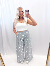 Load image into Gallery viewer, Grey Polka Wide Leg Sweatpants

