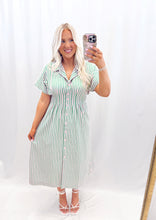 Load image into Gallery viewer, Darling Stripe Dress LIGHT PINK/GREEN
