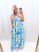 Load image into Gallery viewer, Charleston Bloom Dress BLUE
