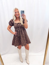 Load image into Gallery viewer, Southern Belle Dress Brown Floral
