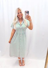 Load image into Gallery viewer, Darling Stripe Dress LIGHT PINK/GREEN
