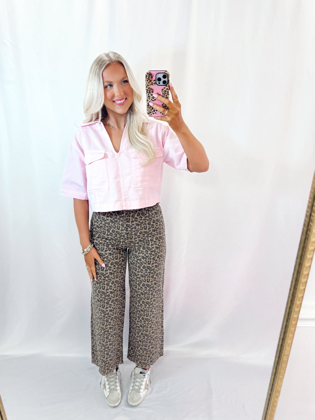 Pinky Denim Top