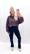 Load image into Gallery viewer, Flirty Ways Soft Waffle Pullover BROWN
