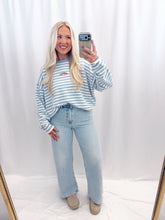 Load image into Gallery viewer, Lucky Catch Sweater Blue Stripes
