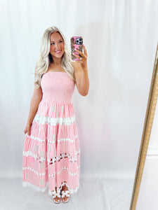 Stripes + Lace Dress💖 1 small left