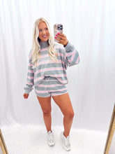 Load image into Gallery viewer, Pink Striped Mockneck RESTOCK
