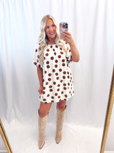 Load image into Gallery viewer, Polka Dot Party Dress IVORY/BROWN
