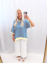 Load image into Gallery viewer, Striped In Color Top BLUE/YELLOW💖 medium &amp; large left
