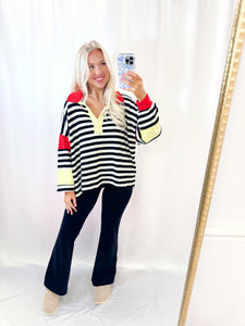 Paint It Stripes Oversized Pullover💖 2 larges left