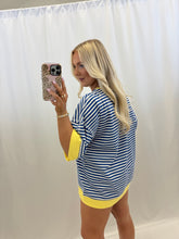 Load image into Gallery viewer, Taffy Tides Oversized Striped Top
