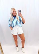 Load image into Gallery viewer, Poolside Pop Terry Top WHITE/BLUE
