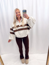 Load image into Gallery viewer, Cozy Club Pullover Cream/Brown
