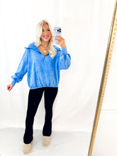 Load image into Gallery viewer, Bonfire Cozy Hooded Pullover OCEAN BLUE
