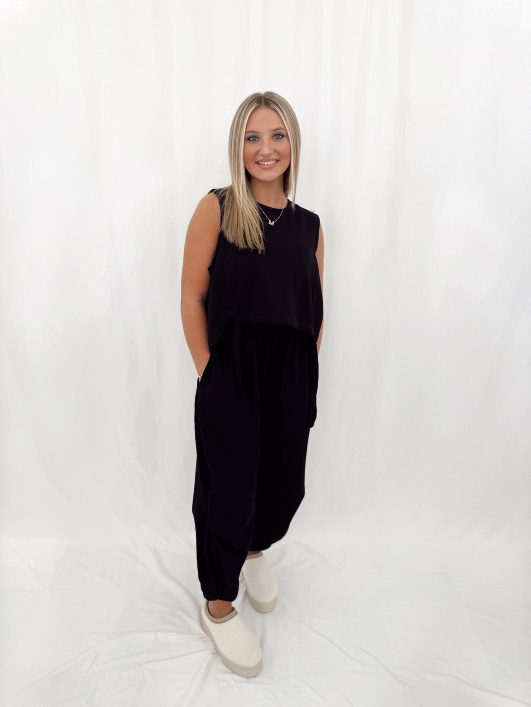 Cozy In Black Scuba SET (top + pants)