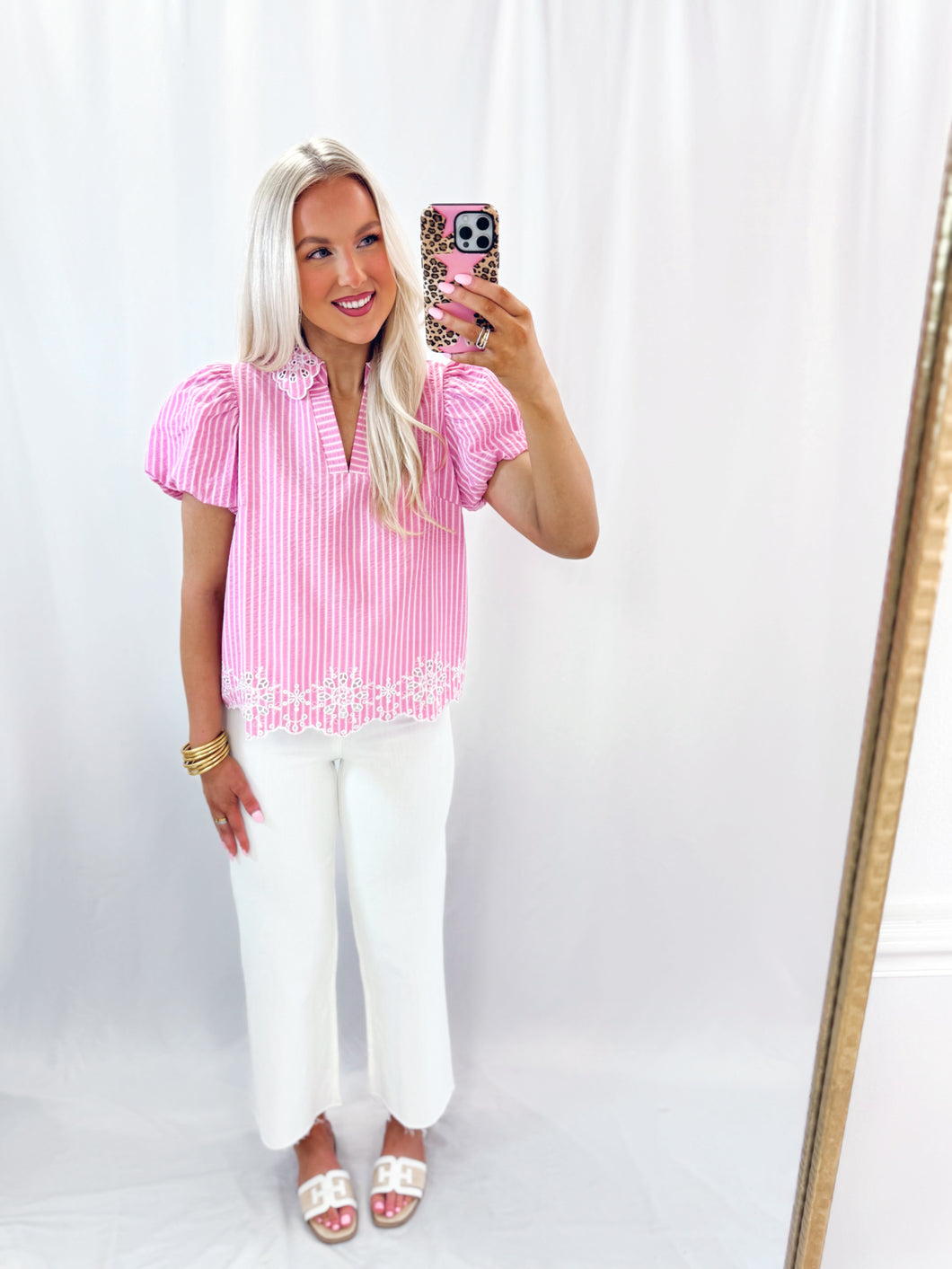 Southern Sass Blouse PINK💖 1 small & 1 large left
