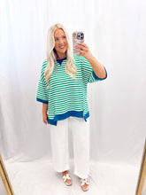 Load image into Gallery viewer, Striped In Color Top GREEN/BLUE
