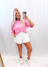Load image into Gallery viewer, Poolside Pop Terry Top PINK/WHITE
