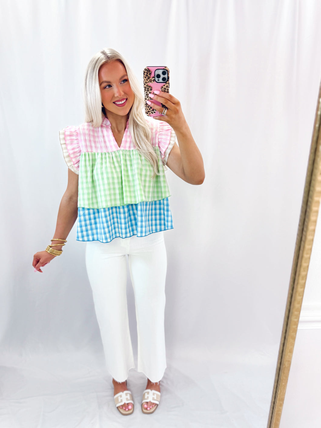 All About Gingham Blouse