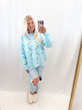 Load image into Gallery viewer, Bow Kissed Blooms Sweater BLUE
