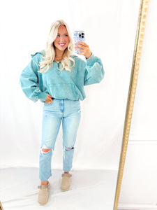 Bonfire Cozy Hooded Pullover ASH BLUE (fleece lined)