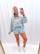 Load image into Gallery viewer, Blue Striped Mockneck
