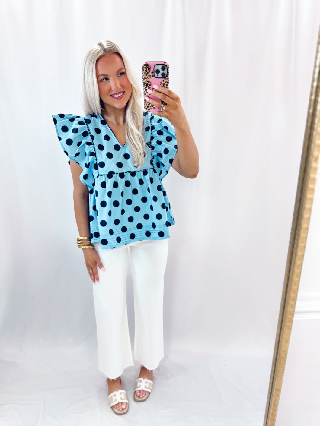 Something Blue Blouse💖 1 small & 1 large left