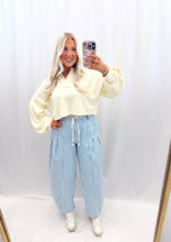 Load image into Gallery viewer, Coastal Pinstripe Barrel Jeans
