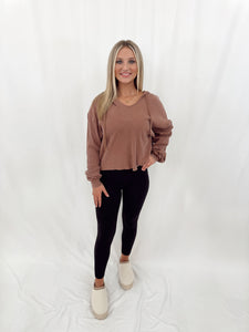Take It Easy Washed Hoodie CHESTNUT