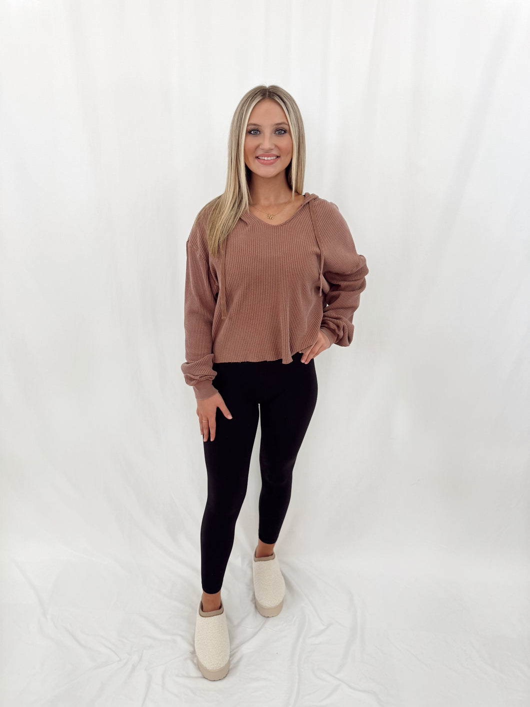 Take It Easy Washed Hoodie CHESTNUT