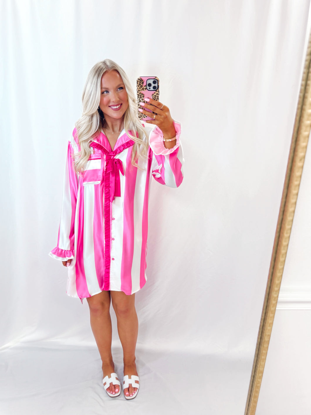 Sleeping Beauty Satin Pajama Dress