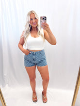 Load image into Gallery viewer, Dotty Denim Shorts
