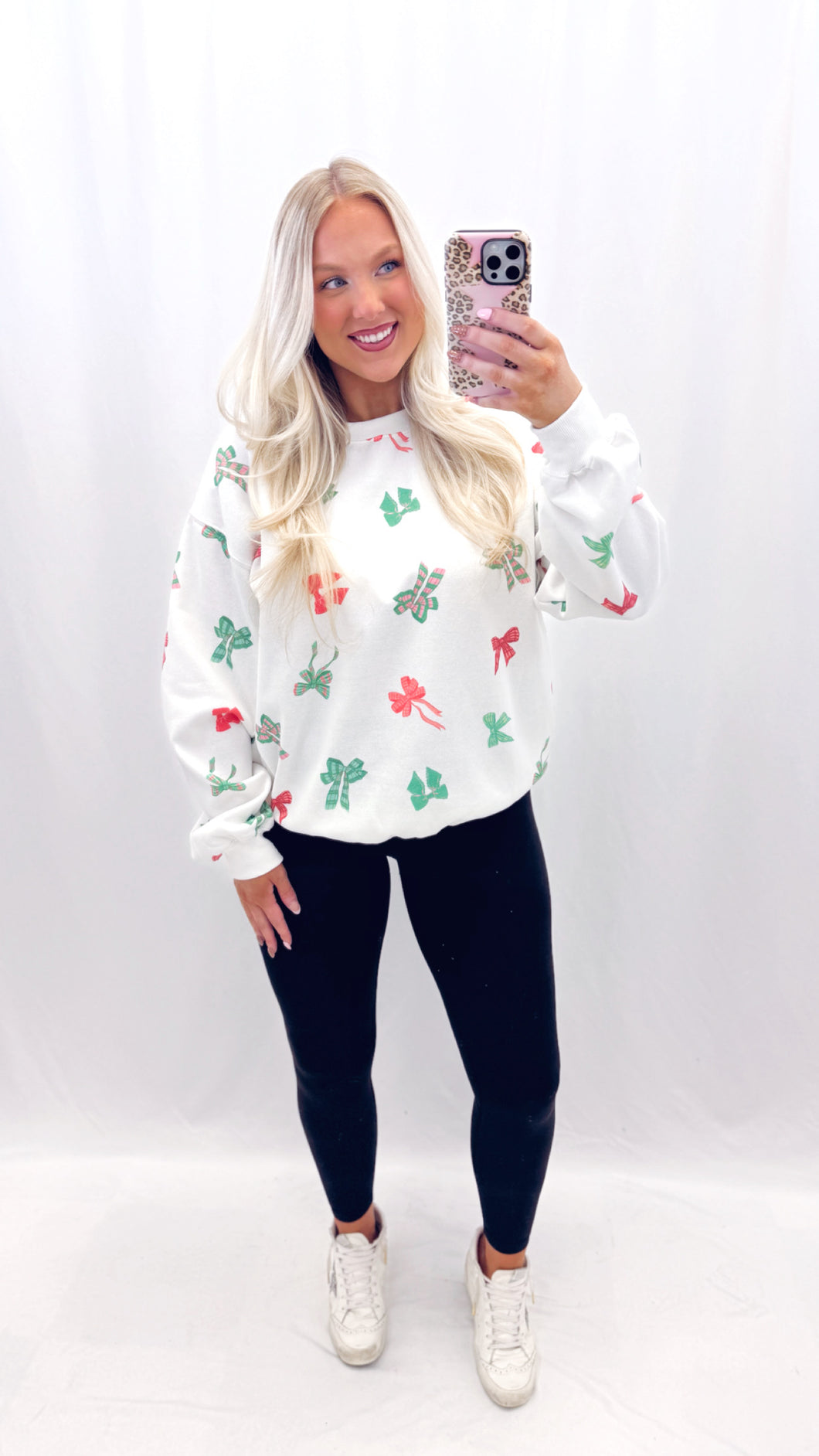 Peppermint Bows Pullover