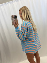 Load image into Gallery viewer, Saturday Stripe Oversized Top Blue
