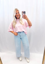 Load image into Gallery viewer, Pastel Tides Top PINK/WHITE💖 2 smalls left
