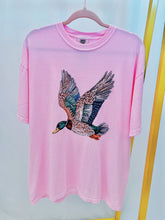 Load image into Gallery viewer, Faux Rhinestone Mallard Graphic Tee PINK COMFORT COLORS
