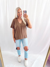 Load image into Gallery viewer, Layer Me Later Tee BROWN💖 1 small &amp; 2 mediums left
