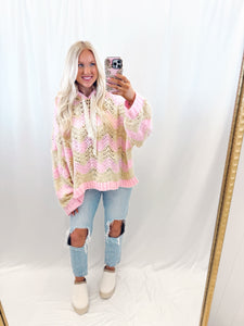 Cuddle Cloud Sweater PINK/TAN