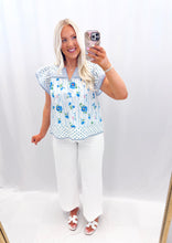 Load image into Gallery viewer, Garden Kiss Blouse BLUE💖 1 small &amp; 2 mediums left
