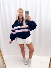 Load image into Gallery viewer, Cozy Club Pullover Navy/Lilac
