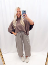 Load image into Gallery viewer, In The Pines Lounge Barrel Pants (Green/Brown Polka Dots)

