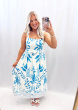 Load image into Gallery viewer, Palm Breeze Dress BLUE
