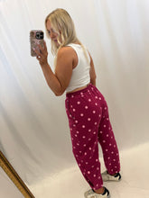 Load image into Gallery viewer, Burgundy Dot Joggers
