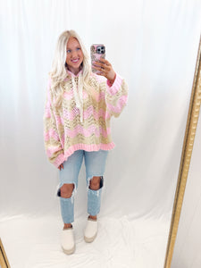 Cuddle Cloud Sweater PINK/TAN