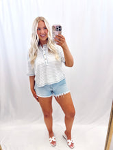Load image into Gallery viewer, Cabana Striped Top BLUE
