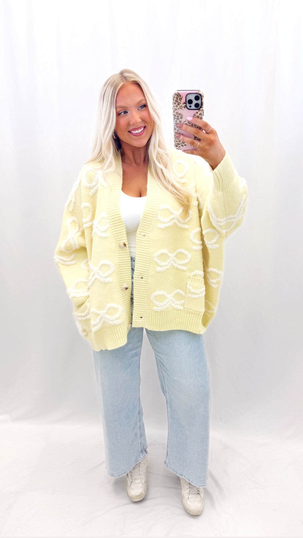 Bow Cute Oversized Cardigan💖 2 mediums left