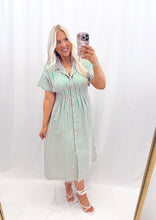 Load image into Gallery viewer, Darling Stripe Dress LIGHT PINK/GREEN
